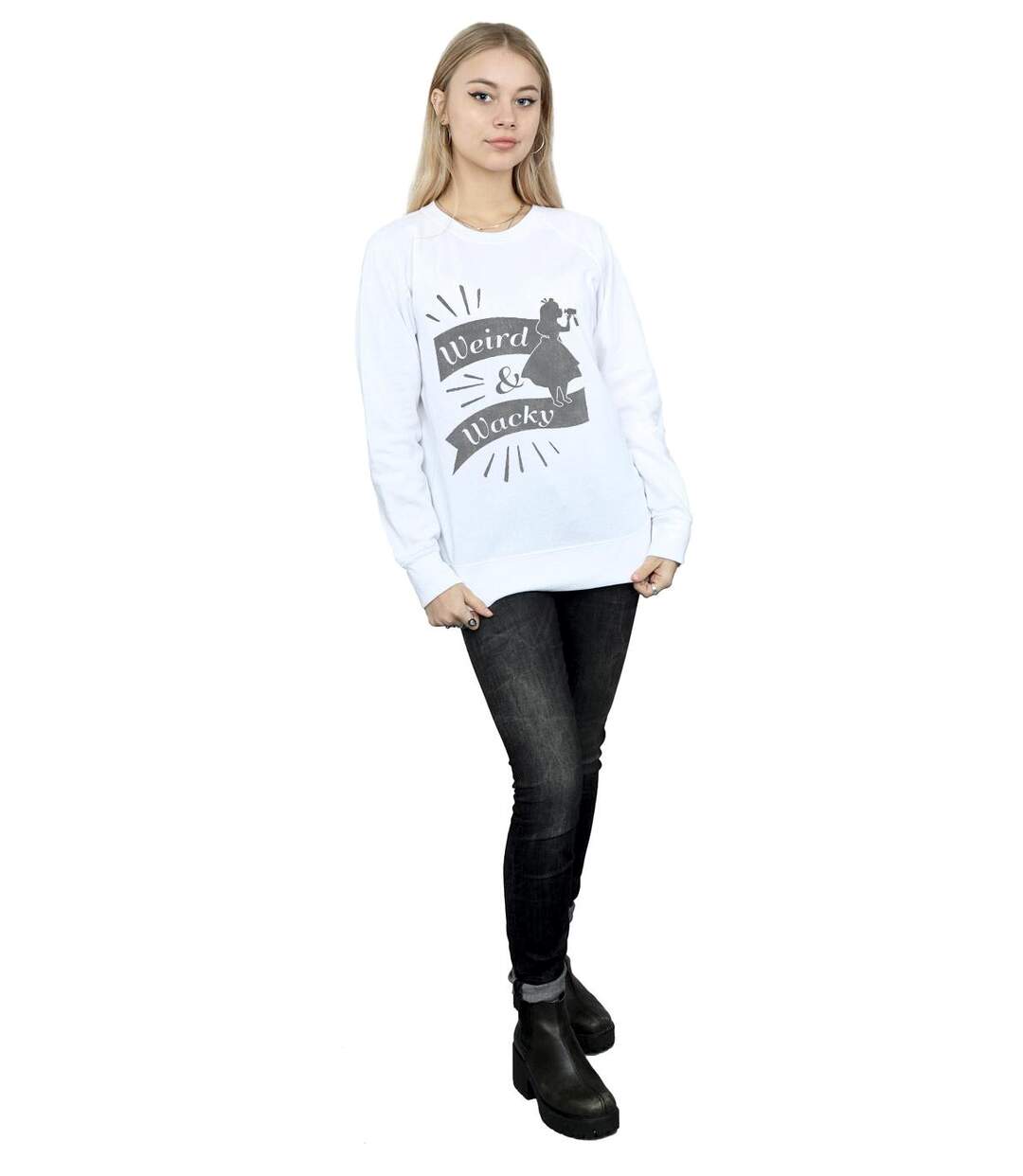 Disney - Sweat ALICE IN WONDERLAND WEIRD AND WACKY - Femme (Blanc) - UTBI5530-4