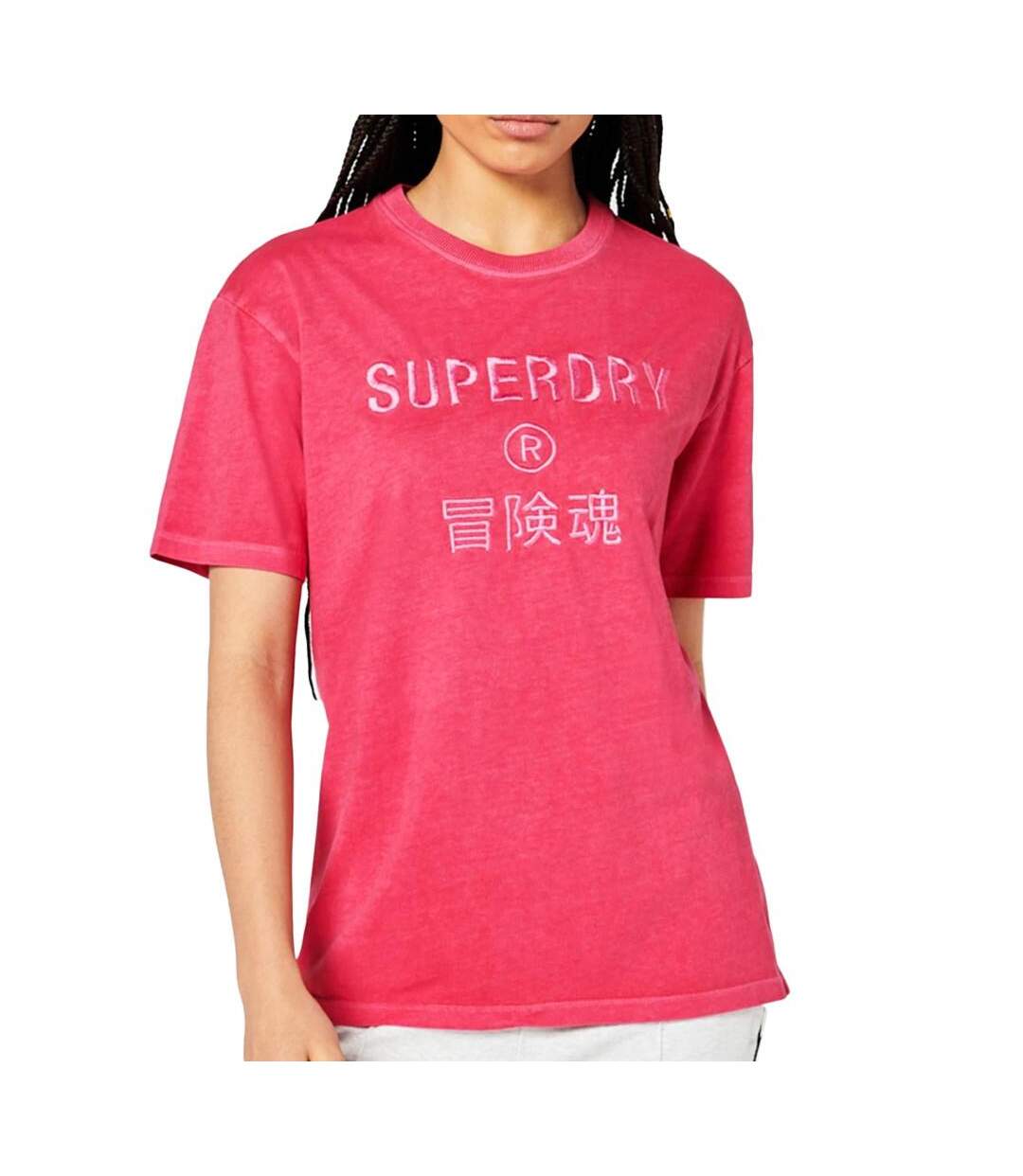 T-shirt Rose Femme Superdry Garment - 34-1