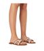 Womens/ladies H-strap Flat Sandals Brown Where´s That From-3