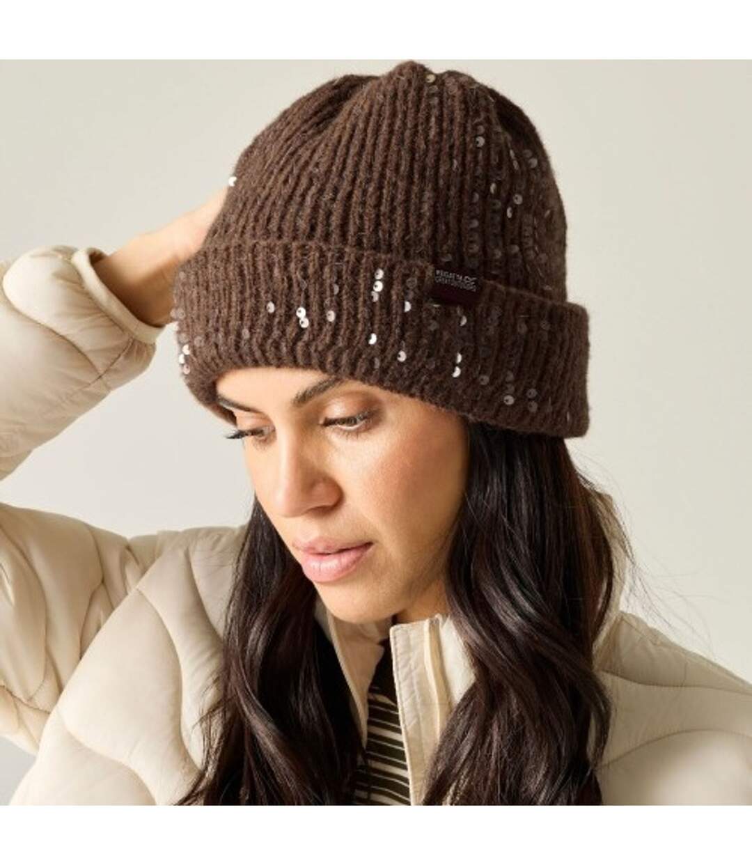 Bonnet Uni À Revers Lorelai Femme Marron Foncé Regatta-1