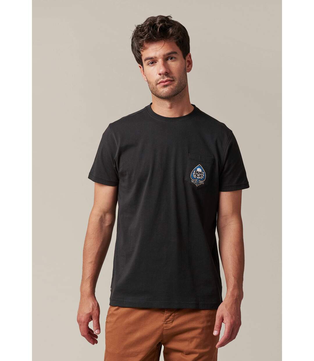 T-shirt manches courtes col rond imprimé rock DICE-3