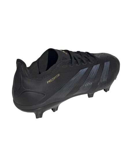 Mens Predator 24 League Leather Firm Ground Football Boots Core Black Carbon Grey Adidas