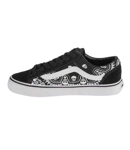 Womens/ladies Bandana Skull Trainers Black Vans