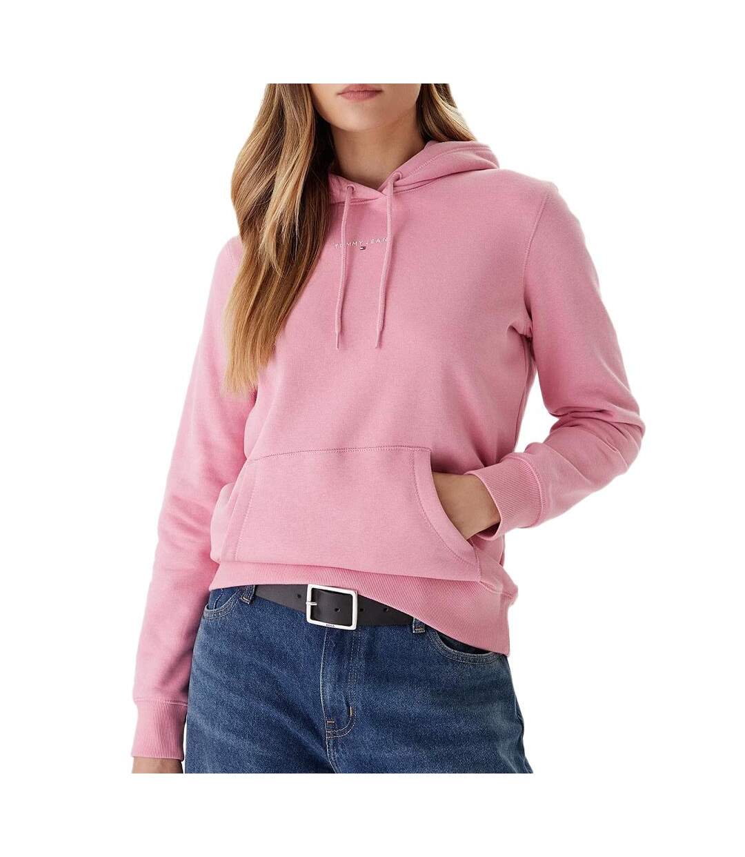 Sweat rose femme tommy hilfiger linear-1