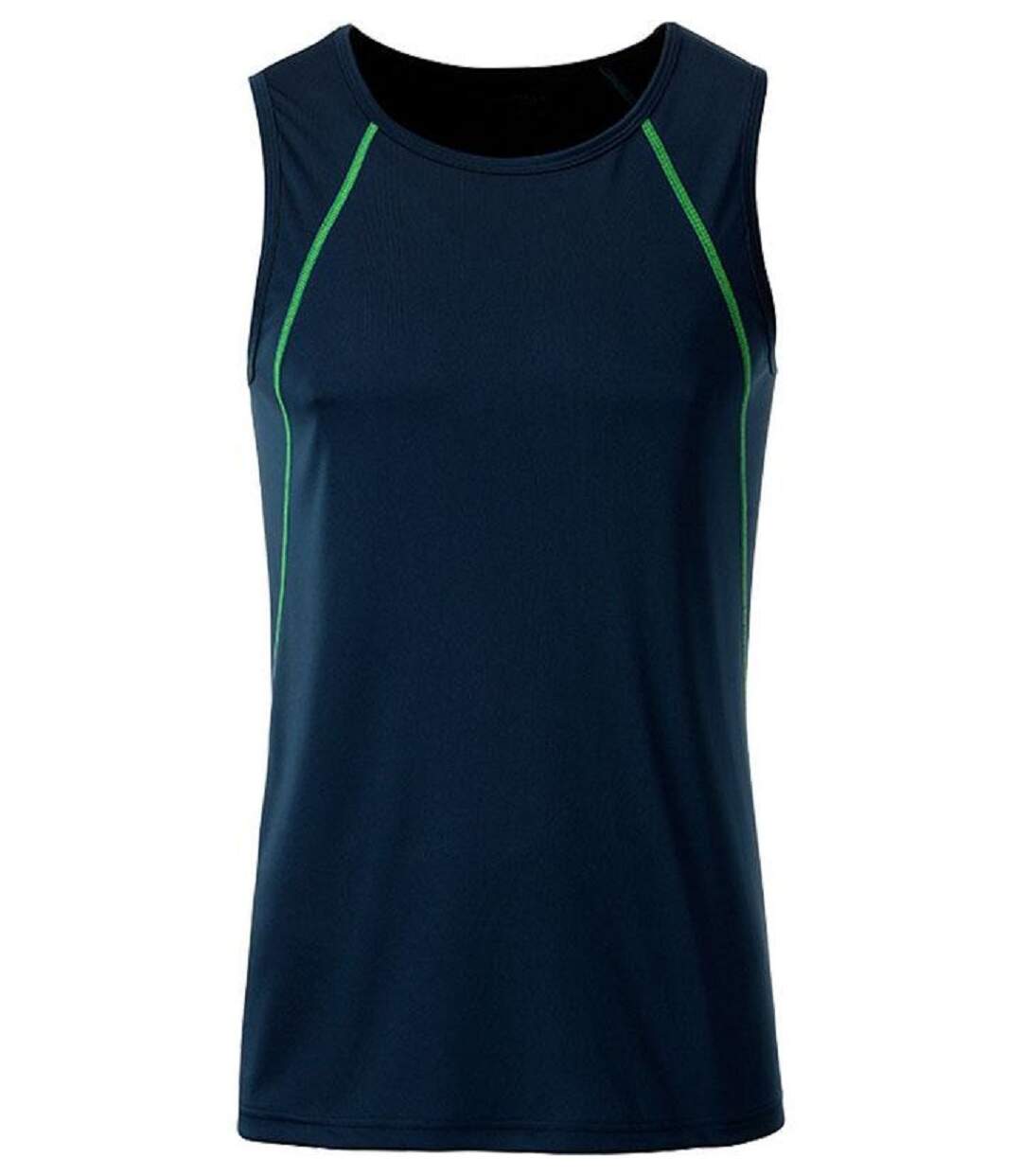 Débardeur running respirant - Homme - JN494 - bleu marine et jaune vif