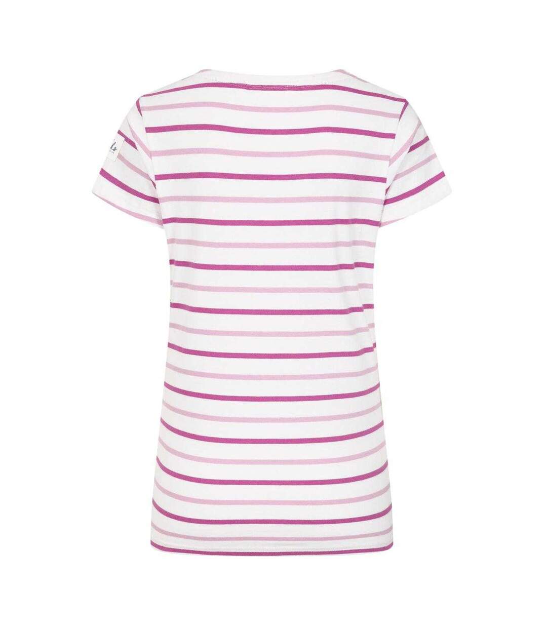 T-shirt Motif/style Blocs De Couleurs En Rayures Breton Femme Rose Lazy Jacks-2