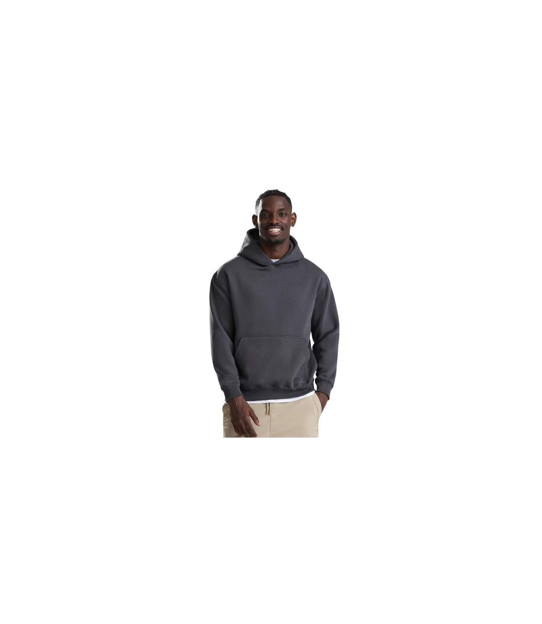 Sweat À Capuche Vision Adulte Charbon Uni Awdis-1