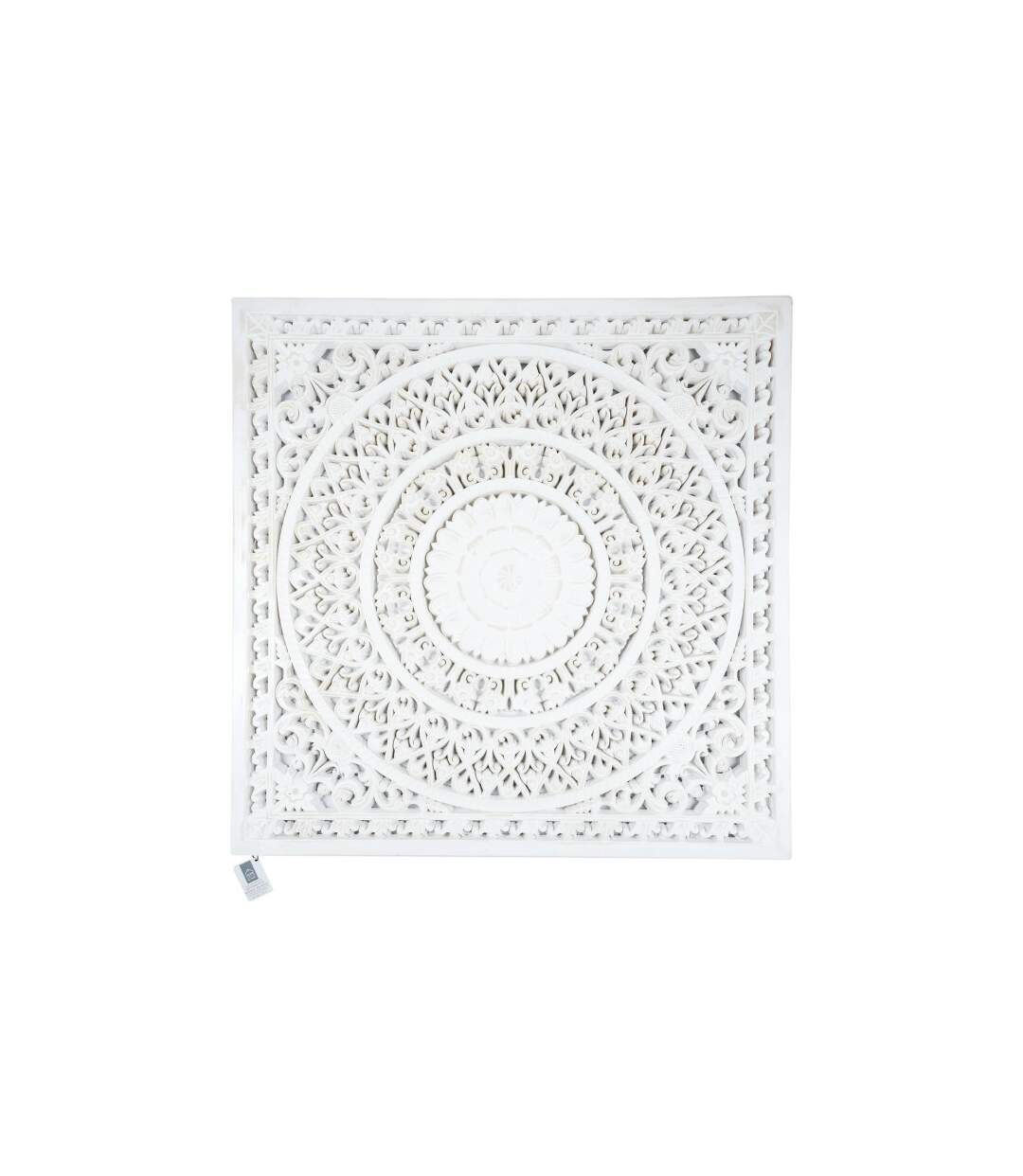 Décoration Murale en Bois Moulure 80cm Blanc-5