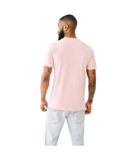 Mens Logo Foil Crew Neck T-shirt Pink True Religion