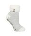 Ladies Ribbed Cuff Thermal Bed Socks for Lounging Around-1