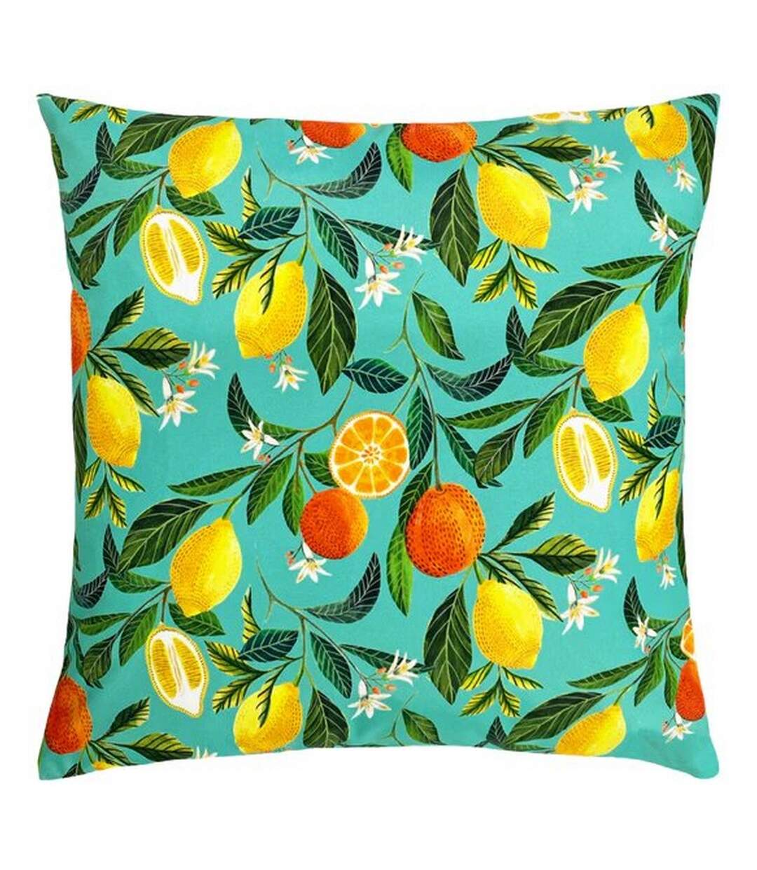 Orange blossom square outdoor cushion cover one size multicoloured Evans Lichfield-1