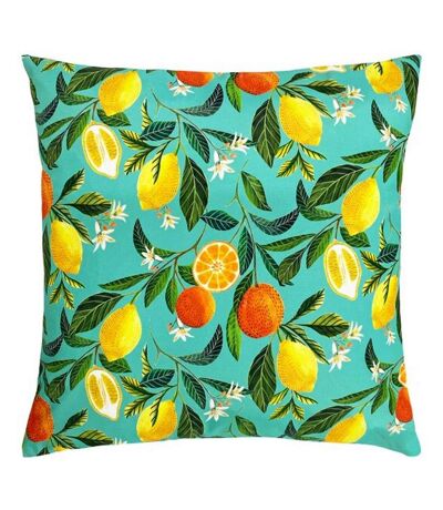 Orange blossom square outdoor cushion cover one size multicoloured Evans Lichfield