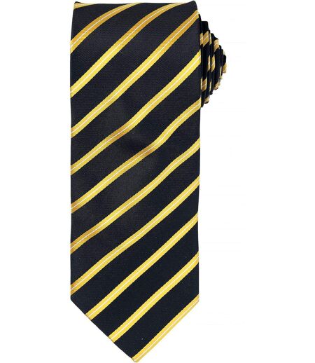 Cravate rayée sport - PR784 - noir et jaune