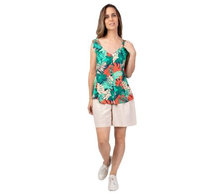 Top femme IVANOE motif lumineux exotique Coton Du Monde
