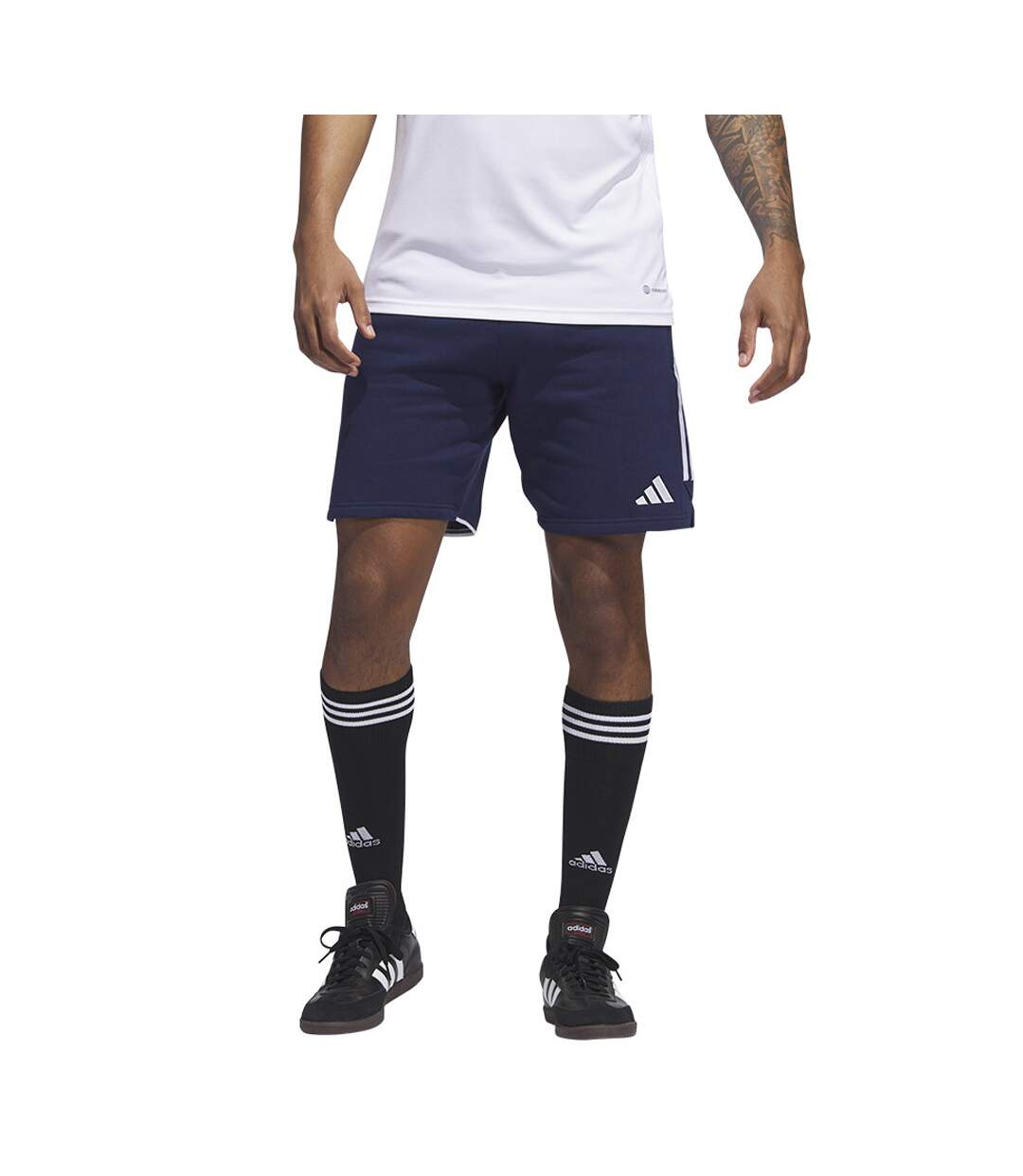 Short Motif/style Rayure Latérale Tiro Homme Bleu Marine Adidas-1