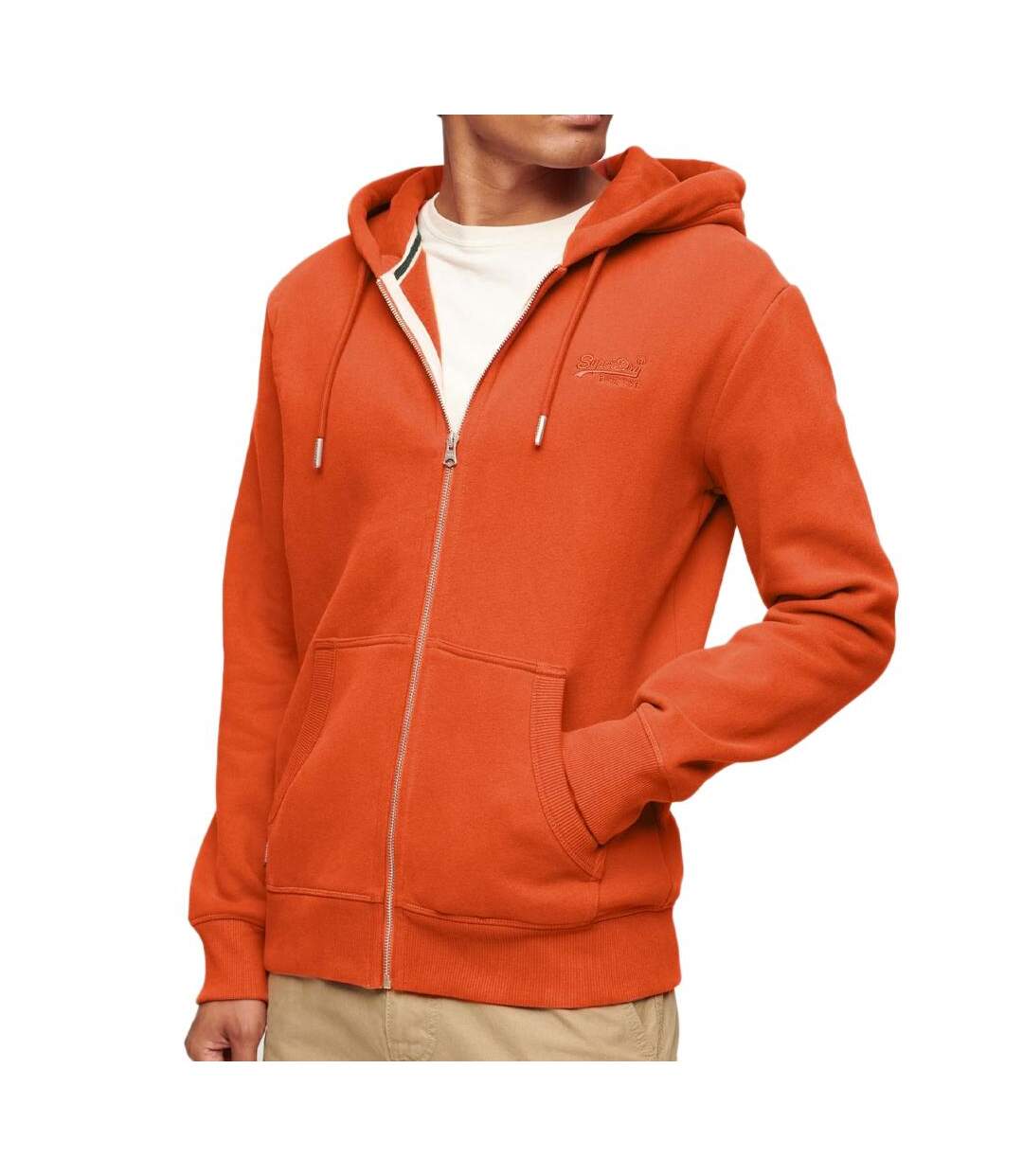 Sweat Zippe Capuche Orange Homme Superdry  Essential - M-1