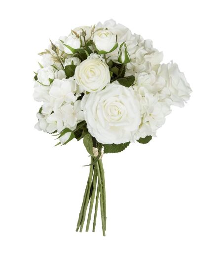 Bouquet artificiel de 18 Fleurs - H. 50 cm - Blanc