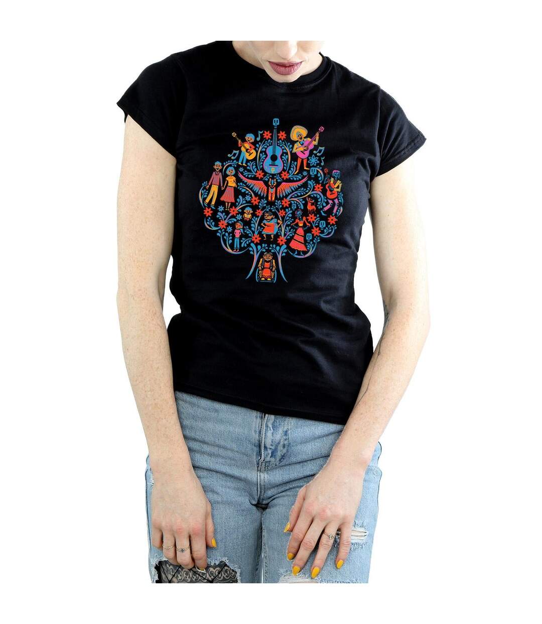 Disney - T-shirt COCO TREE PATTERN - Femme (Noir) - UTBI14325-3