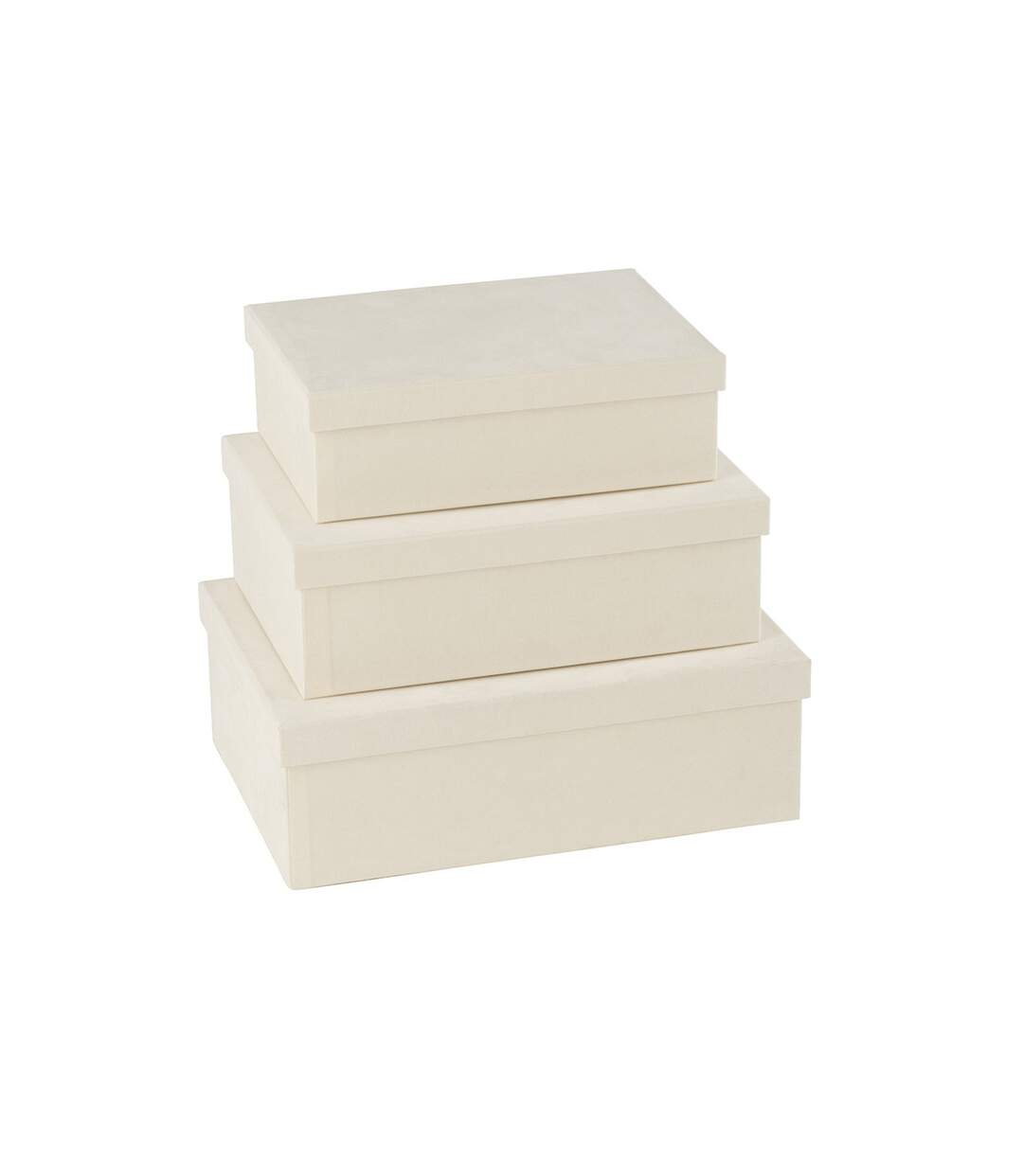 Lot de 3 Boîtes de Rangement Vaughn 36cm Blanc-2