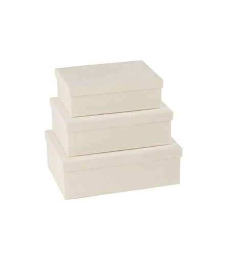 Lot de 3 Boîtes de Rangement Vaughn 36cm Blanc
