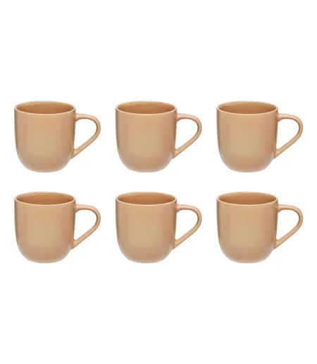 Lot de 6 Mugs en Céramique Maé 24cl Beige
