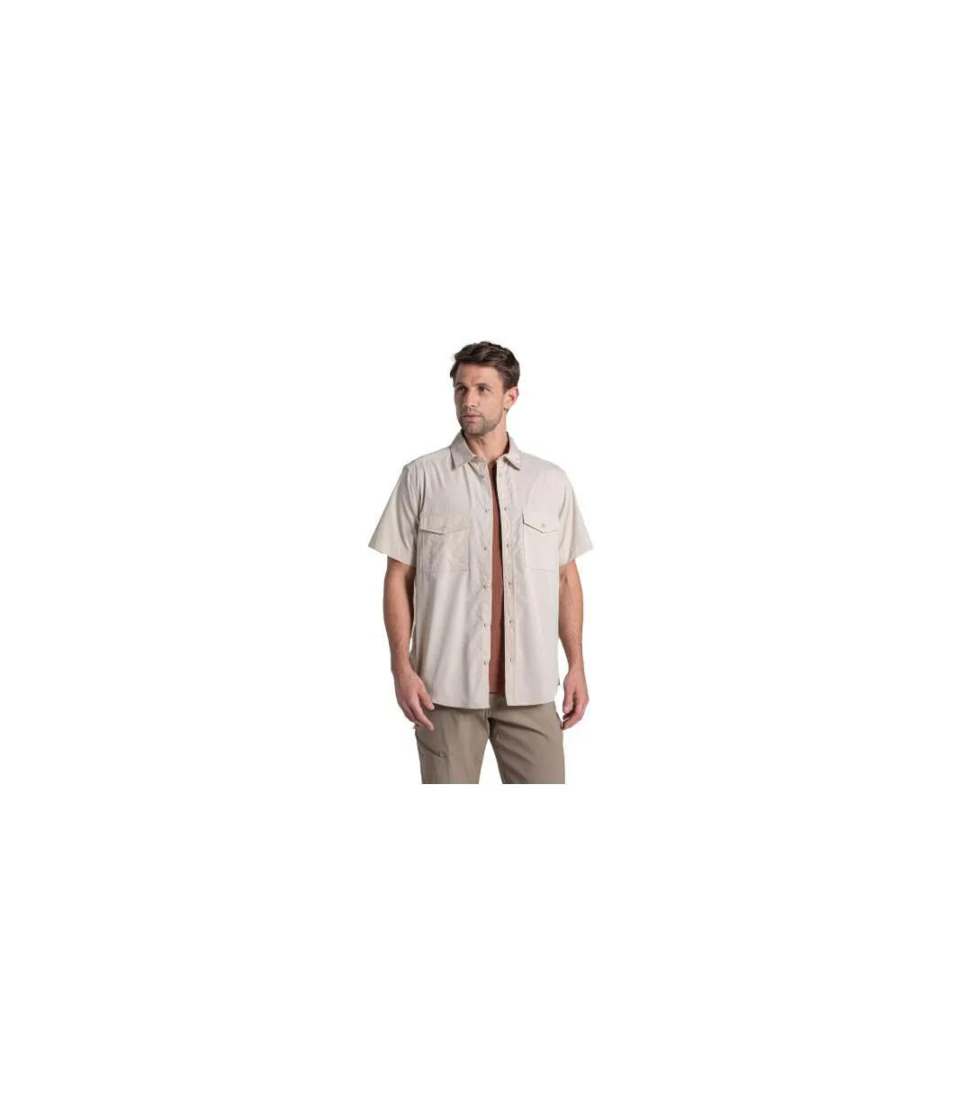 Mens Kiwi Ii Short-sleeved Shirt Oatmeal Craghoppers-1