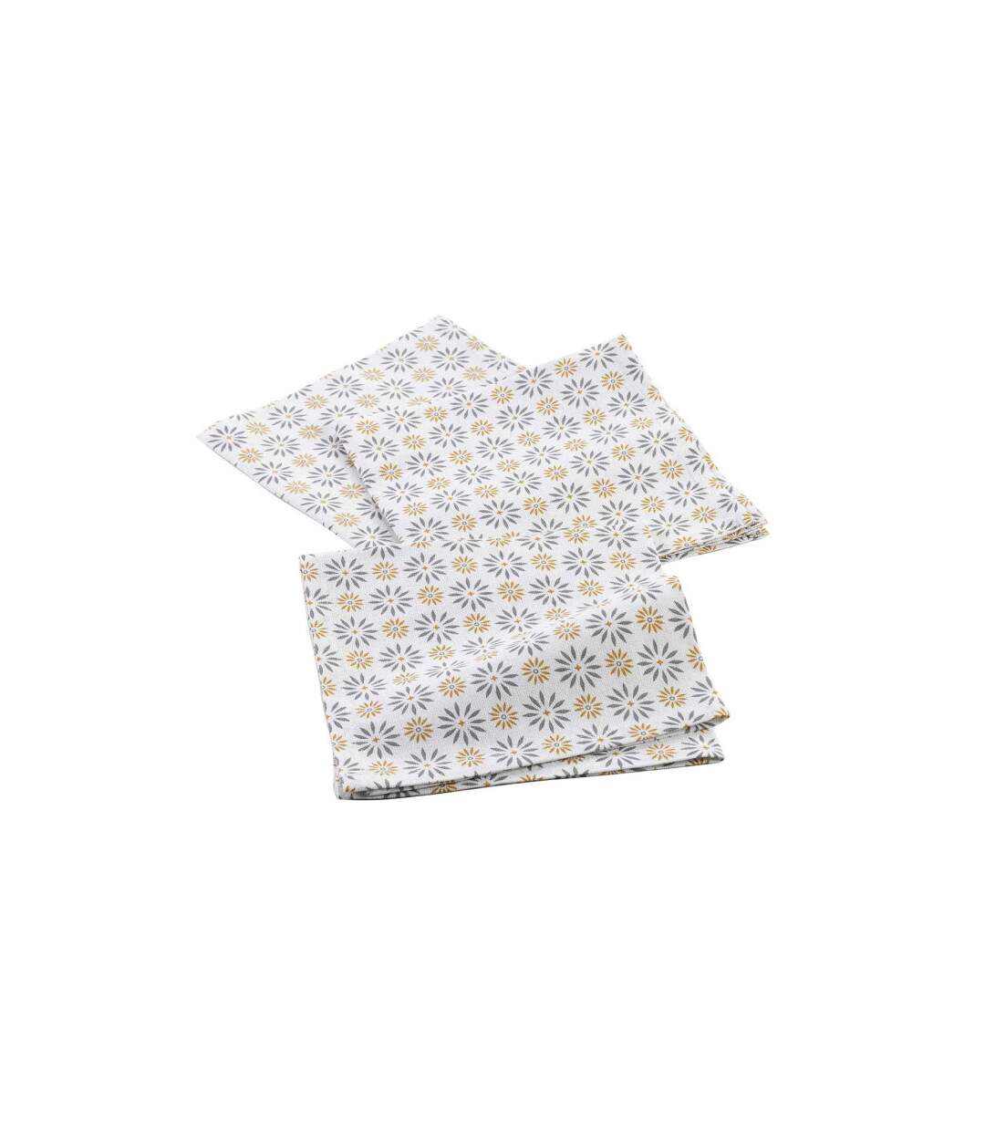 Lot de 3 Serviettes de Table Floreor 40x40cm Gris-1