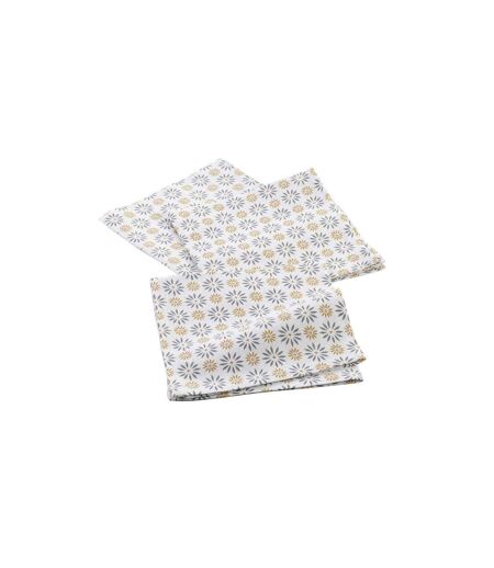 Lot de 3 Serviettes de Table Floreor 40x40cm Gris