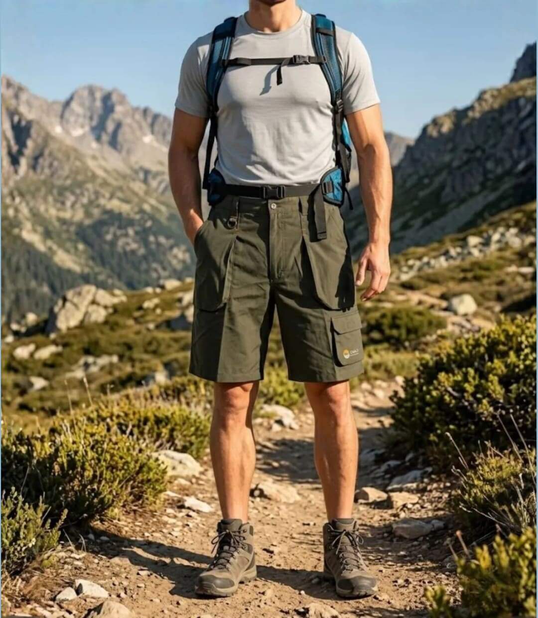 Short randonnée homme OGALO SE9012 taupe : la légèreté et la résistance du polyamide technique-5