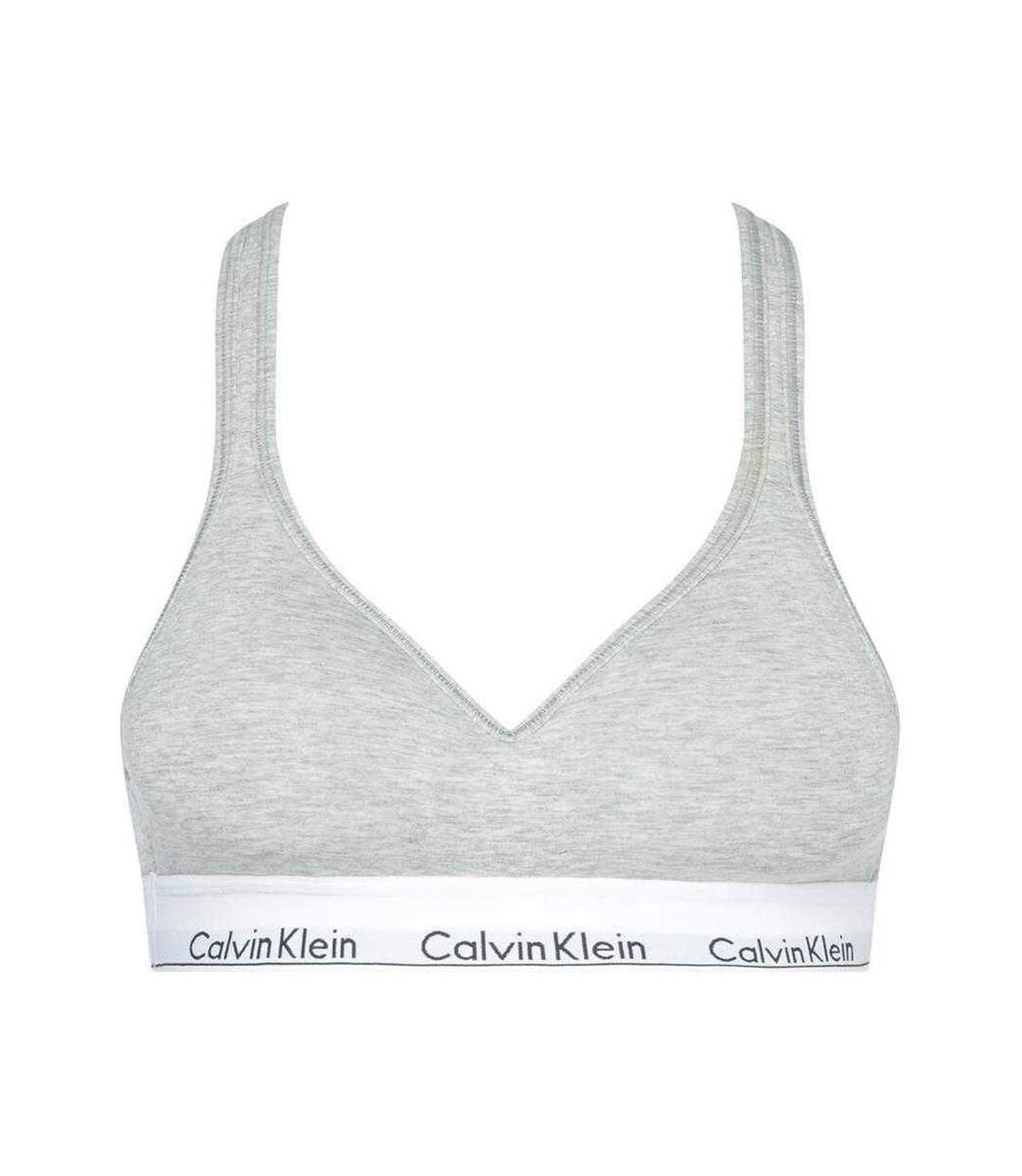 Womens/ladies Modern Cotton Blend Bralette Grey Calvin Klein-2