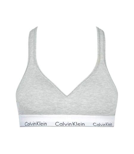 Womens/ladies Modern Cotton Blend Bralette Grey Calvin Klein