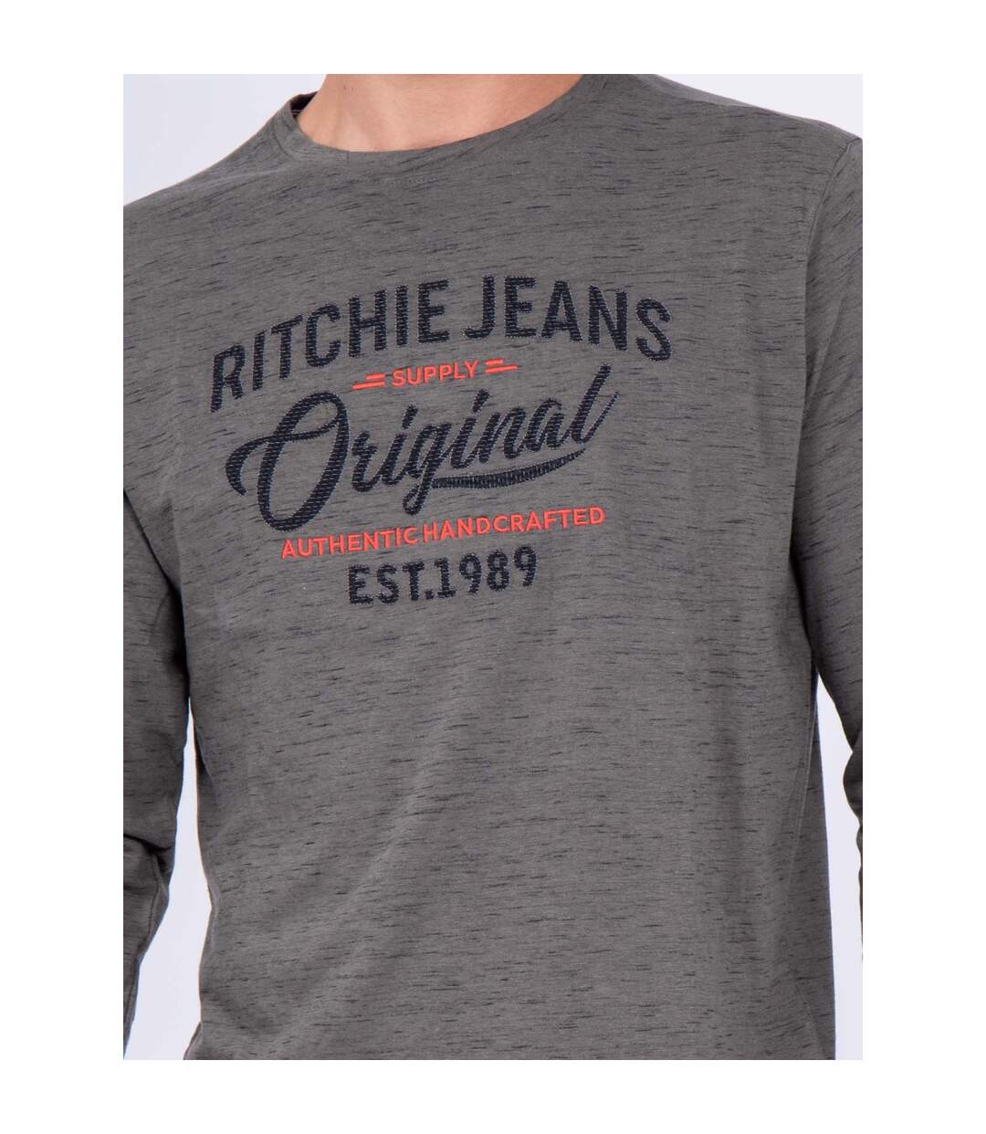 T-shirt manches longues col rond pur coton JUPOL - RITCHIE