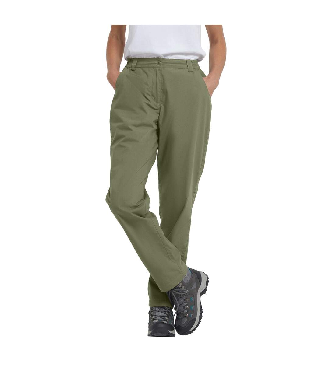 Pantalon De Randonnée Trek Femme Vert Kaki Mountain Warehouse-1