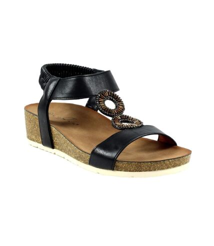 Sandales barwell femme noir Lunar