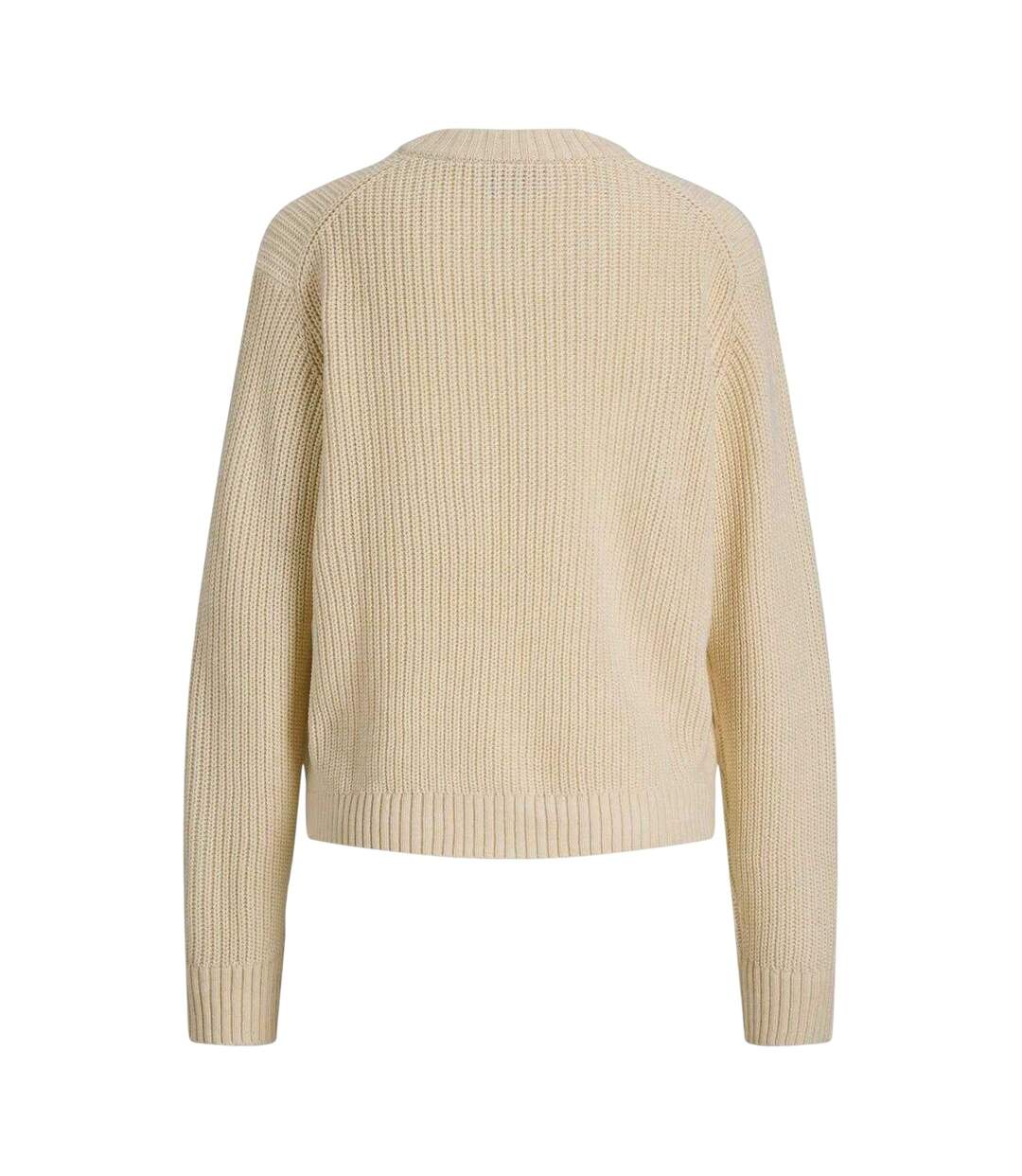 Pull Manches Raglan Motif/style Tricoté Femme Beige Pâle JJXX-2