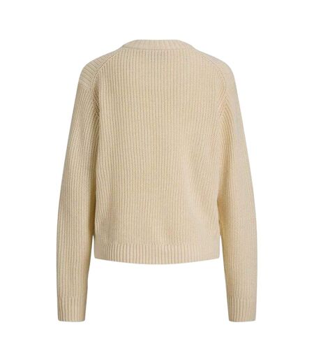 Pull Manches Raglan Motif/style Tricoté Femme Beige Pâle JJXX