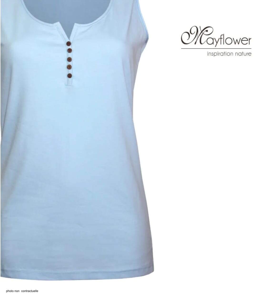 MAYFLOWER DACCA3 - Débardeur bleu clair pour femme : la fraîcheur naturelle du coton bio-4