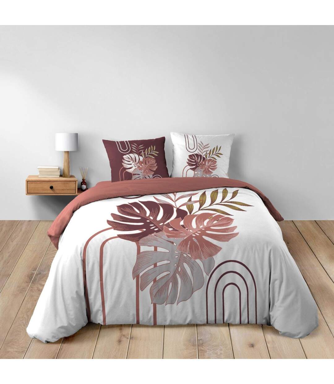 Parure de Lit 3 Pièces Astria 240x220cm Rose-5