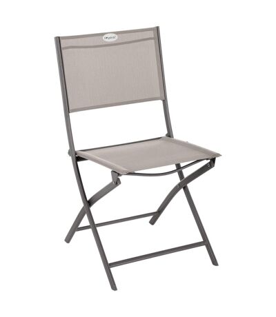 Chaise de jardin pliable Modula - Acier et polyester - Taupe et gris