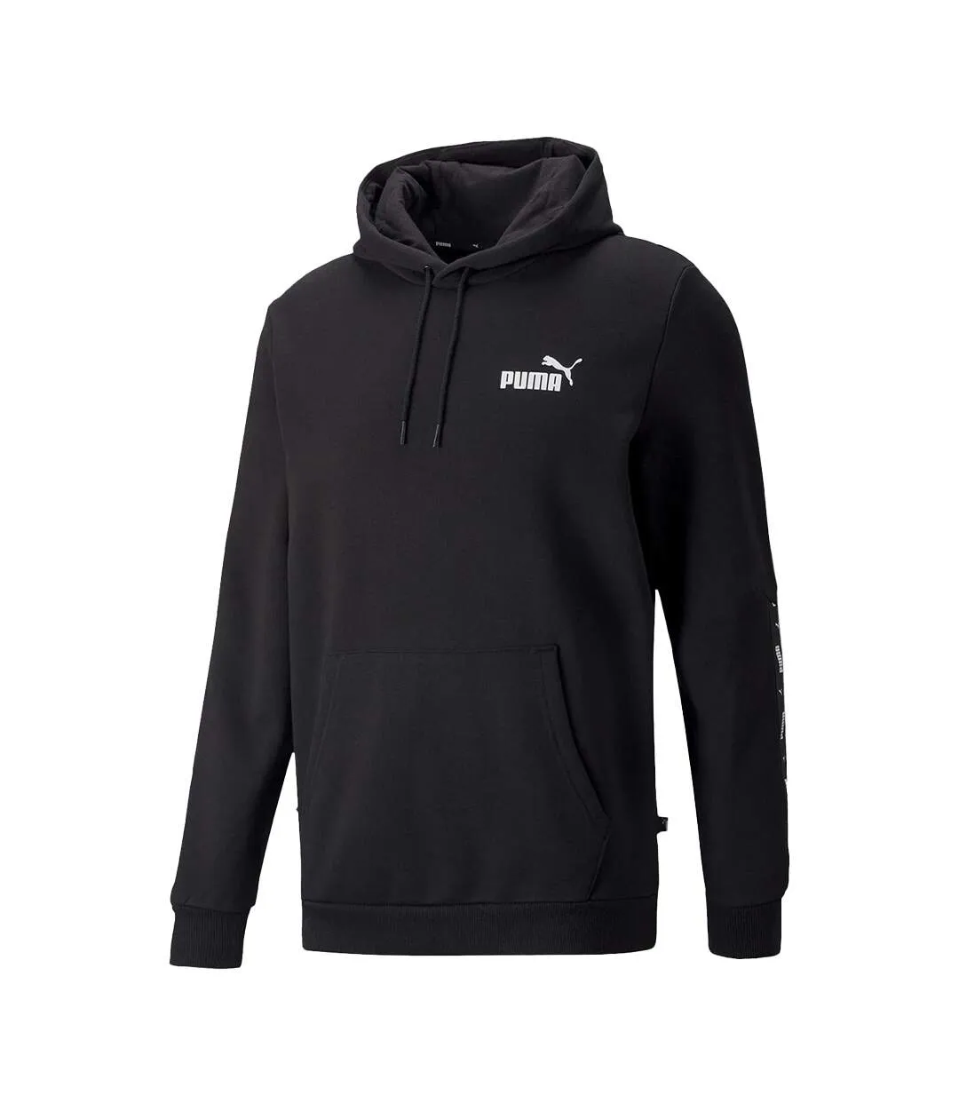 Sweat À Capuche Motif/style Bande Ess+ Homme Noir Puma-1