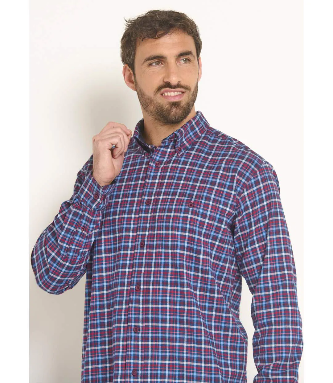 Chemise flanelle extensible à carreaux-4