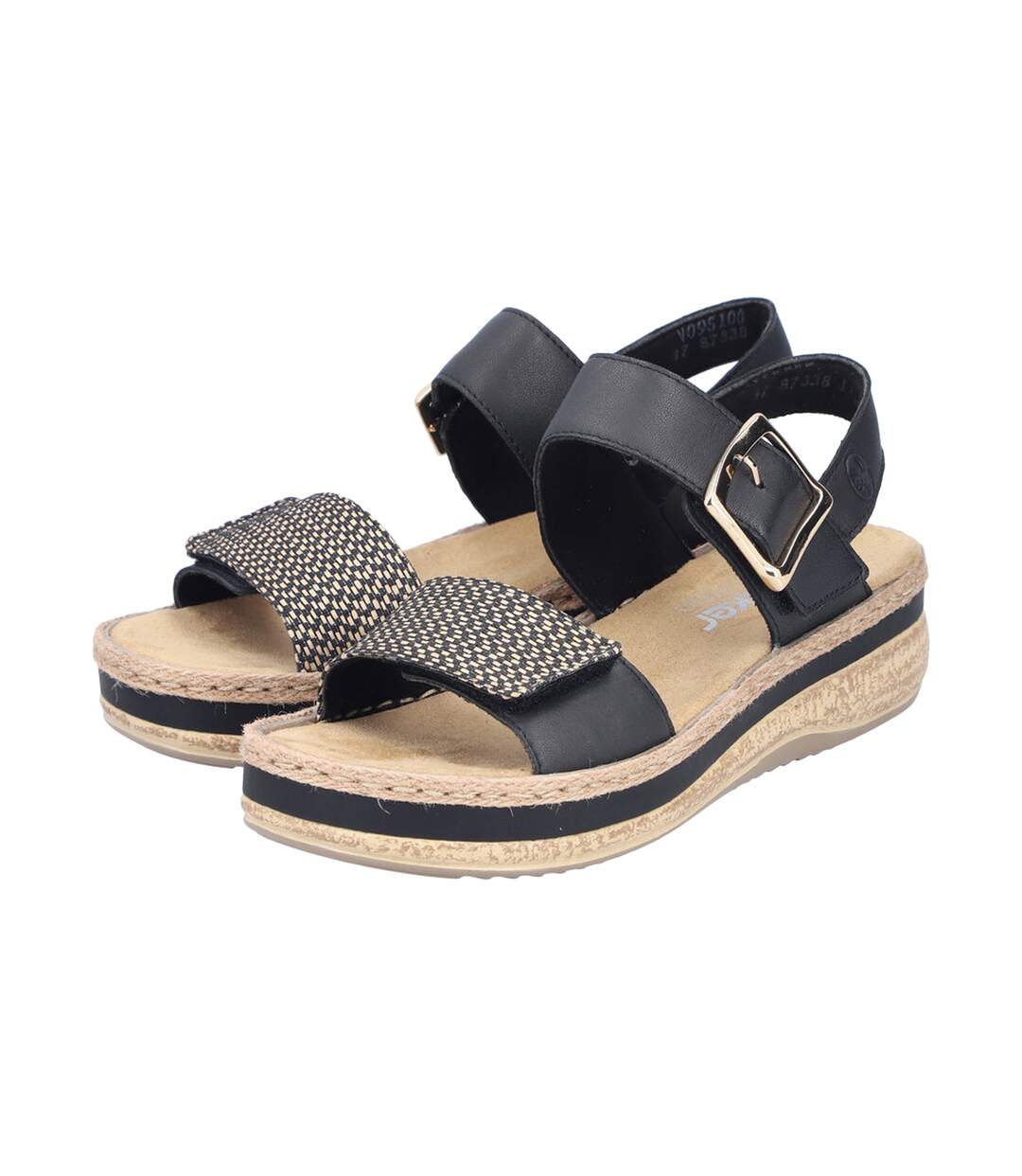 Sandales Compensés Cuir Rieker Rimo-3