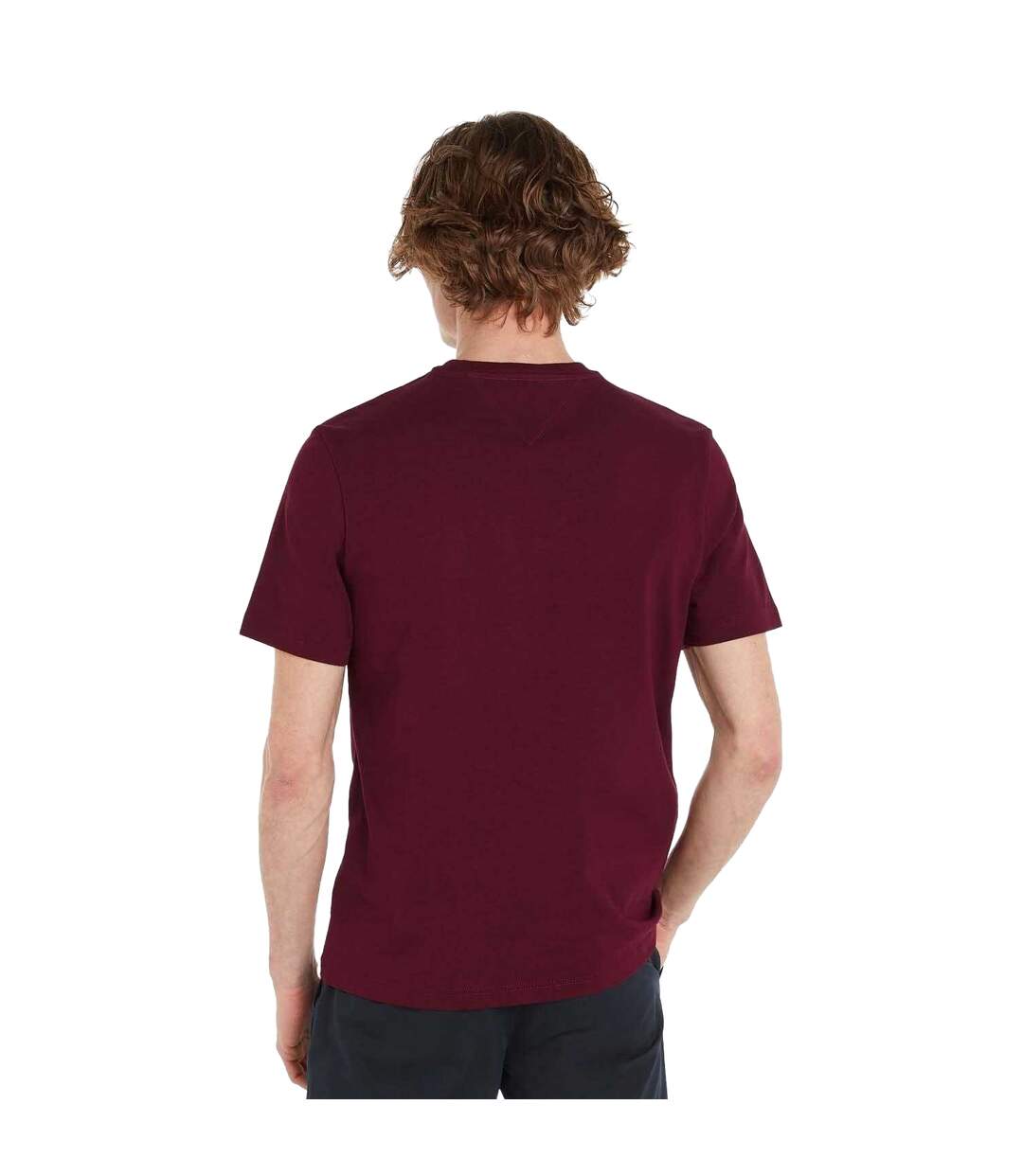 Mens Logo Embroidered T-shirt Purple Tommy Hilfiger-4