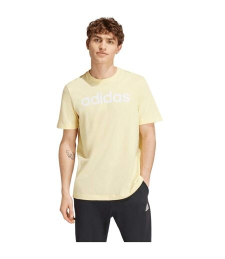 T-shirt Style Logo Brodé Essentials Linear Homme Jaune Adidas
