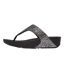 Womens/ladies Lulu Glitterball Toe Post Wedge Sandals Silver Fit Flop-2