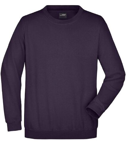 Sweat-shirt col rond - JN040 - violet aubergine - mixte homme femme