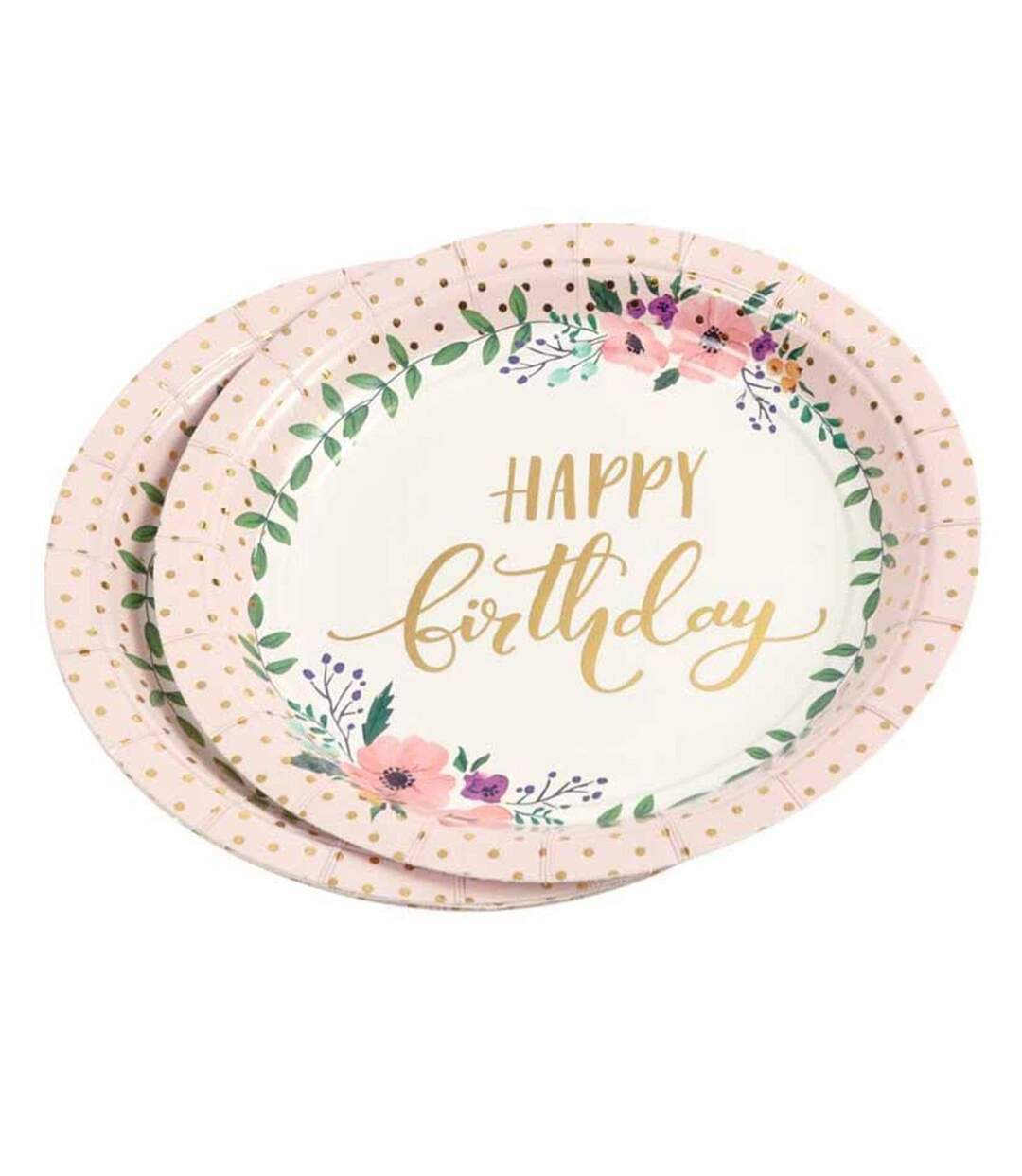 Lot de 6 Assiettes en Carton Boho Chat II 18cm Rose-1
