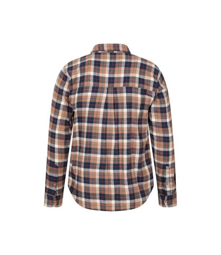 Mens Maine Flannel Long-sleeved Shirt Tan Mountain Warehouse