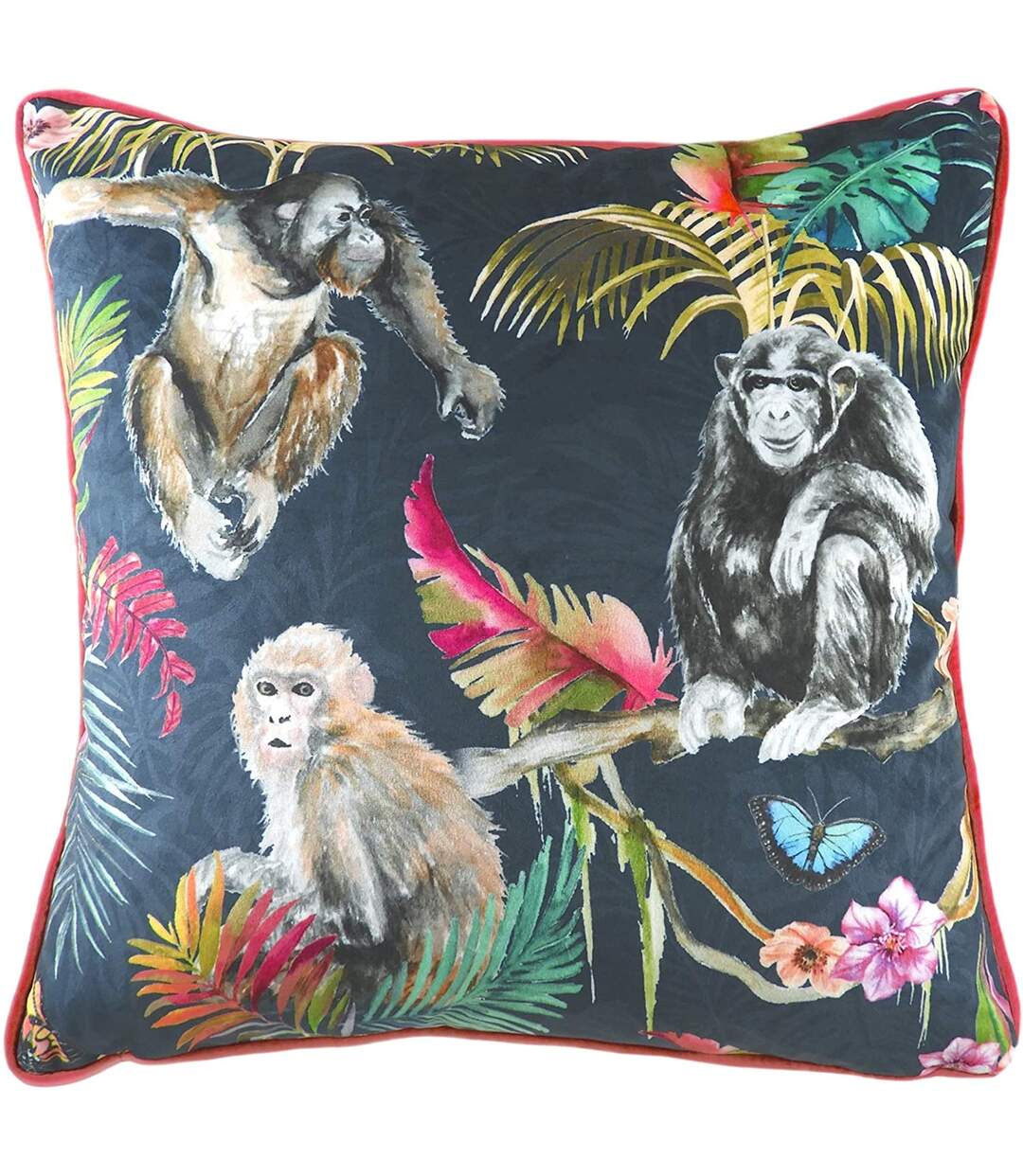 Jungle monkey cushion cover one size blue Evans Lichfield