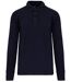 Sweat col polo manches longues - Homme - WK4000 - bleu marine